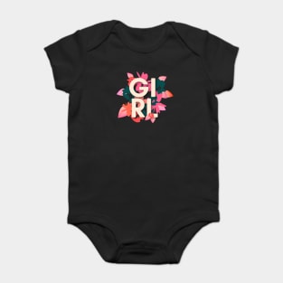 girl flower leaves Baby Bodysuit